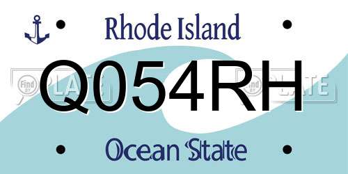 Q054RH Rhode Island License Plate