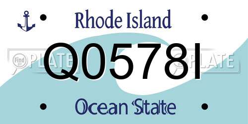 Q0578I Rhode Island License Plate