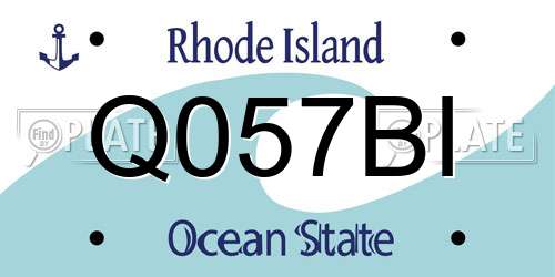 Q057BI Rhode Island License Plate