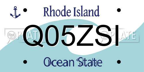 Q05ZSI Rhode Island License Plate