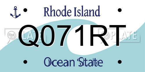 Q071RT Rhode Island License Plate