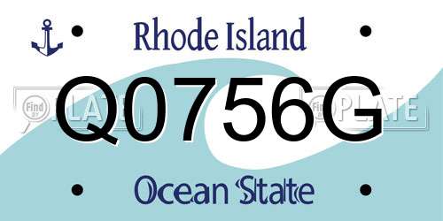 Q0756G Rhode Island License Plate