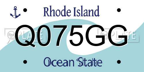 Q075GG Rhode Island License Plate