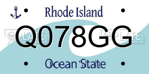 Q078GG Rhode Island License Plate