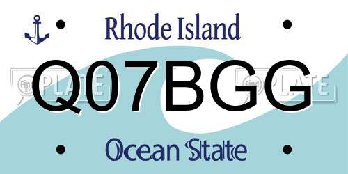 Q07BGG Rhode Island License Plate