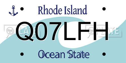 Q07LFH Rhode Island License Plate