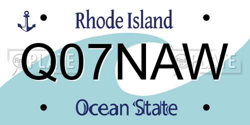 Q07NAW Rhode Island License Plate