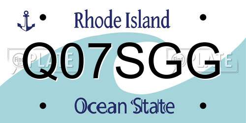 Q07SGG Rhode Island License Plate
