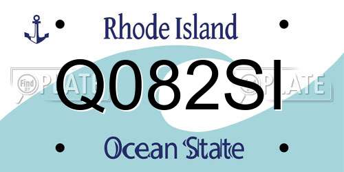 Q082SI Rhode Island License Plate