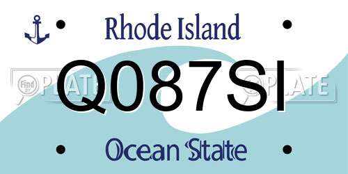 Q087SI Rhode Island License Plate