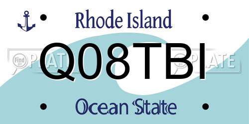 Q08TBI Rhode Island License Plate
