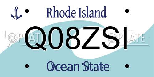 Q08ZSI Rhode Island License Plate