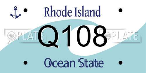 Q108 Rhode Island License Plate