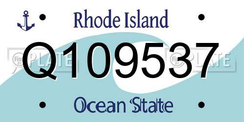 Q109537 Rhode Island License Plate