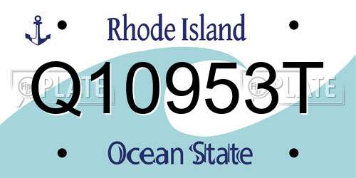 Q10953T Rhode Island License Plate
