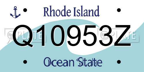 Q10953Z Rhode Island License Plate