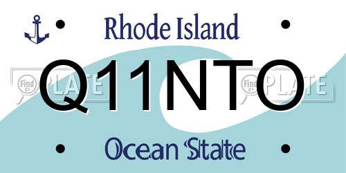 Q11NTO Rhode Island License Plate
