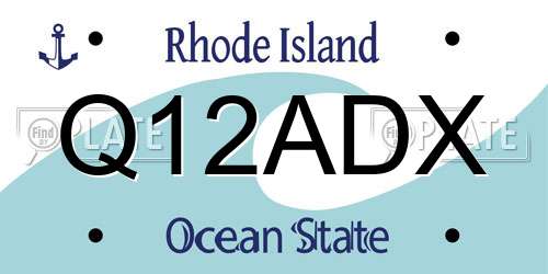 Q12ADX Rhode Island License Plate