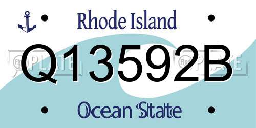 Q13592B Rhode Island License Plate