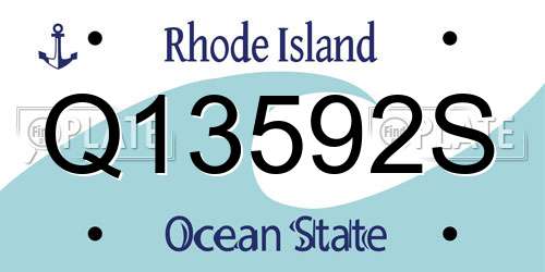 Q13592S Rhode Island License Plate