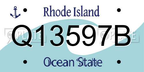 Q13597B Rhode Island License Plate