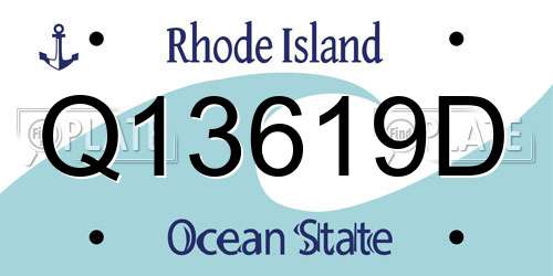 Q13619D Rhode Island License Plate
