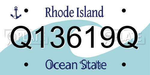 Q13619Q Rhode Island License Plate