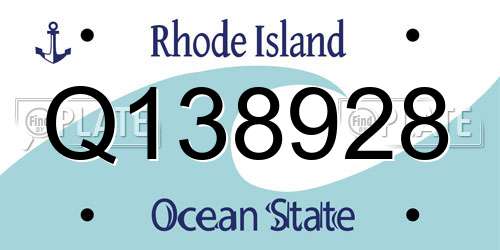 Q138928 Rhode Island License Plate