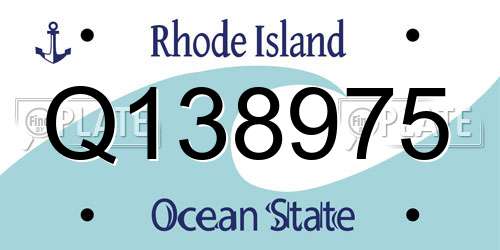 Q138975 Rhode Island License Plate