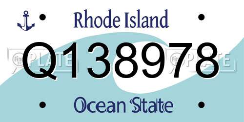 Q138978 Rhode Island License Plate