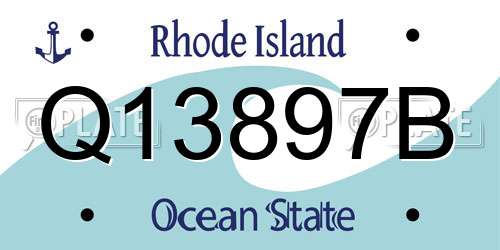 Q13897B Rhode Island License Plate
