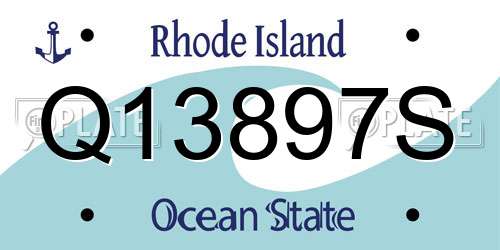 Q13897S Rhode Island License Plate