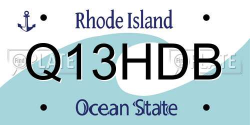 Q13HDB Rhode Island License Plate