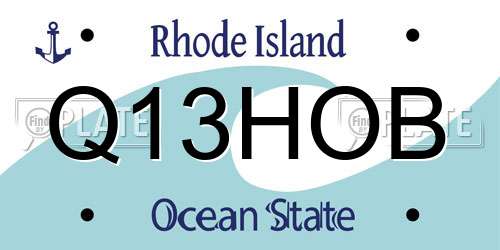 Q13HOB Rhode Island License Plate