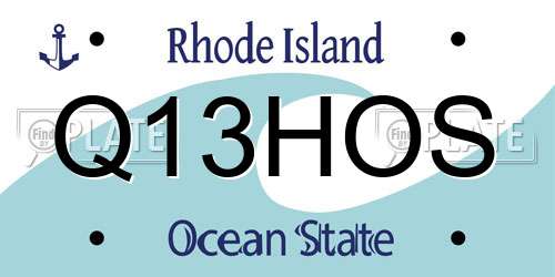 Q13HOS Rhode Island License Plate