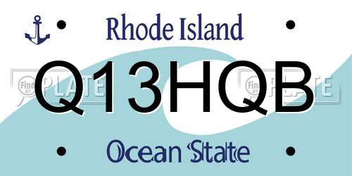 Q13HQB Rhode Island License Plate