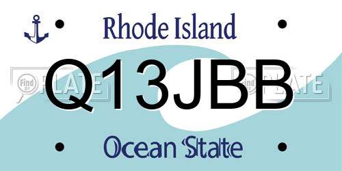 Q13JBB Rhode Island License Plate