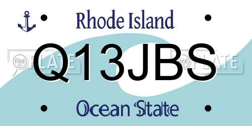 Q13JBS Rhode Island License Plate