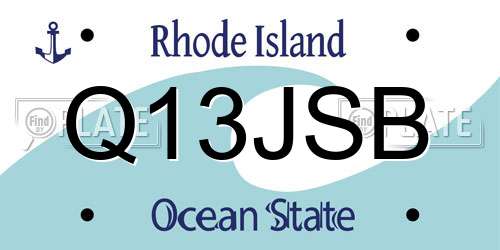 Q13JSB Rhode Island License Plate