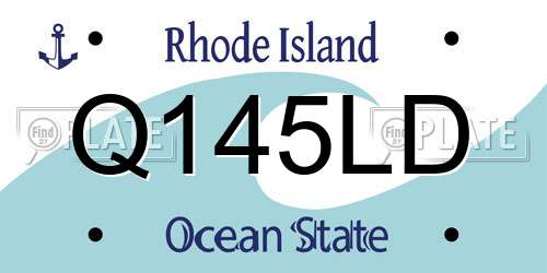 Q145LD Rhode Island License Plate