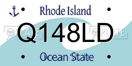Q148LD Rhode Island License Plate