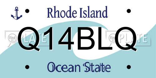 Q14BLQ Rhode Island License Plate