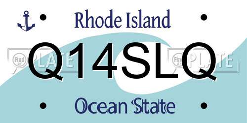 Q14SLQ Rhode Island License Plate