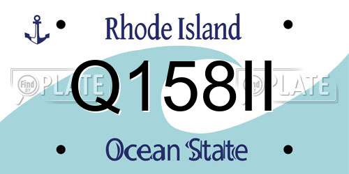 Q158II Rhode Island License Plate