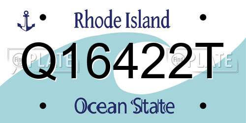 Q16422T Rhode Island License Plate