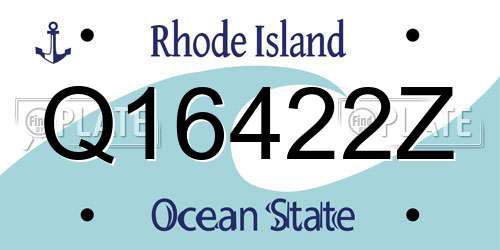 Q16422Z Rhode Island License Plate
