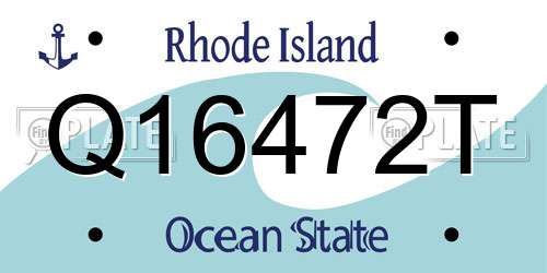 Q16472T Rhode Island License Plate