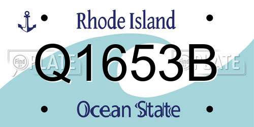 Q1653B Rhode Island License Plate