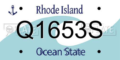 Q1653S Rhode Island License Plate