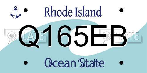 Q165EB Rhode Island License Plate